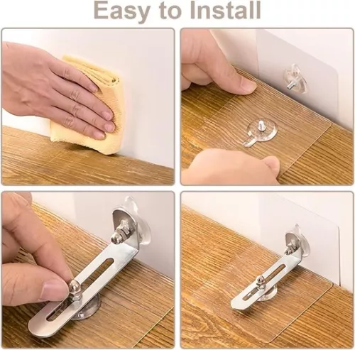 merkloos Anti-tilt furniture without drilling - Set of 8 - Wall anchor, child safety - Anti-tilt holder for TV cabinets (8785310227980)