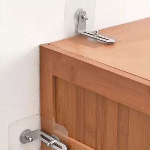 merkloos Anti-tilt furniture without drilling - Set of 8 - Wall anchor, child safety - Anti-tilt holder for TV cabinets (8785310227980)