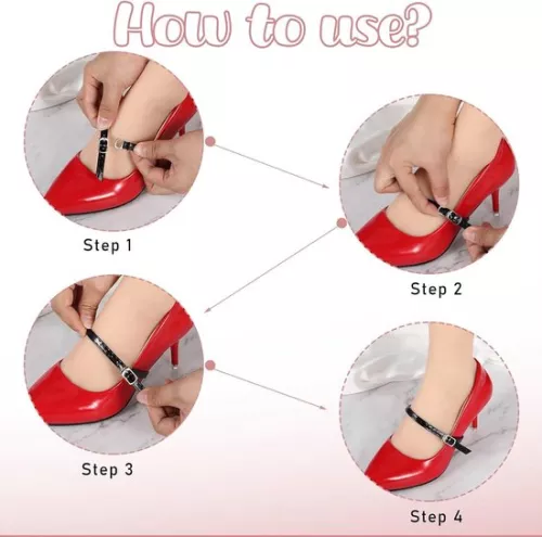 unbranded Ankle Straps 6 Pieces - High Heels - Elastic Adjustable Strap - Leather Replacement - Shoelace Accessories - Black . (8785306903522)