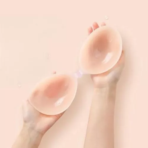 merkloos Silicone Bra - 1x Thick - D-cup - Removable adhesive pads - Push-up silicone breast enlargement pads - For swimwear and bikinis - Comfortable padding - Invisible and washable - Women (8410900115599)