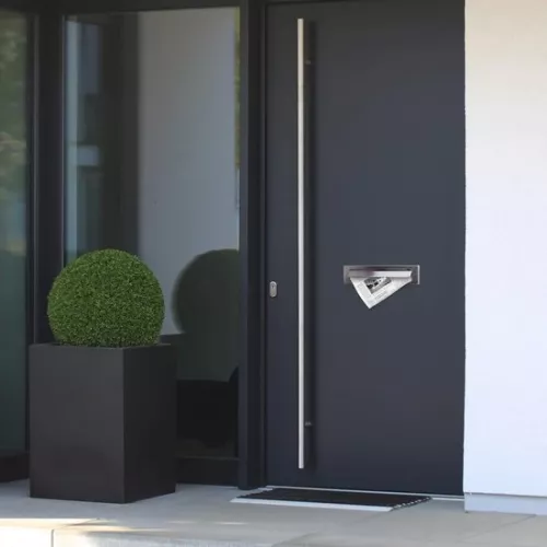merkloos Stainless Steel Letterbox Flap for Front Door - Modern Design with Large Mail Slot 340 x 76 mm (6152038146176)