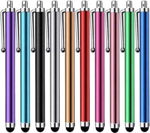 merkloos [10 Pack] Capacitive Universal Touchscreen Stylus for Tablets, iPad Mini, iPad Pro, iPad Air, Smartphones, Samsung Galaxy - Various Colors (8785292289914)