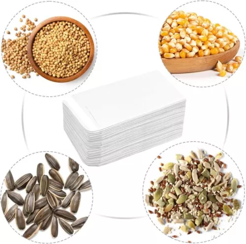 merkloos 100 Pcs Small White Self-Adhesive Seed Envelopes Kraft Paper Coin Envelopes (10x6cm/3.9x2.4inch) (6154124651601)