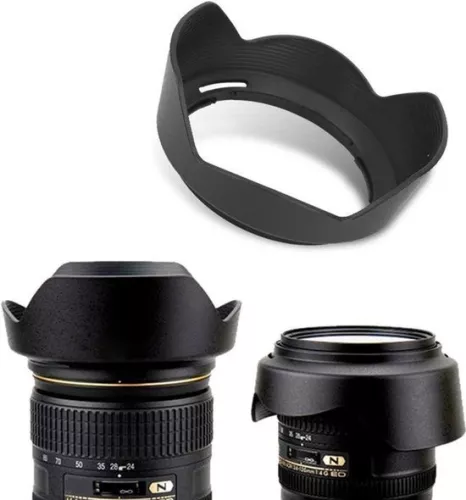 merkloos Camera Lens Hood HB-53 Black Plastic Lens Hood for Nikon AF S 24-120mm F 4G ED VR Lenses with Content . (8785310189271)