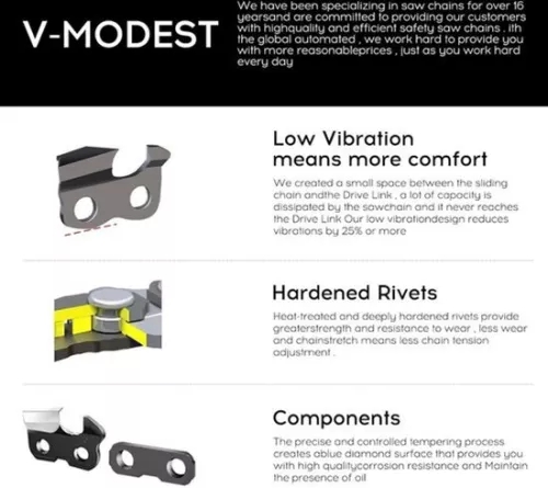 merkloos Saw chains 40 cm 3/8 inch LP 13 mm - 59 drive links - Stihl Dolmar Husqvarna Einhell Makita - chainsaw sharpener - set of 2 (8785306032741)