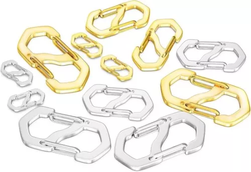 merkloos Stainless Steel Chain Clasps - 12 Pieces Bracelet Clasps - Silver Clasps for Bracelets with Mini Carabiners (8785304912557)
