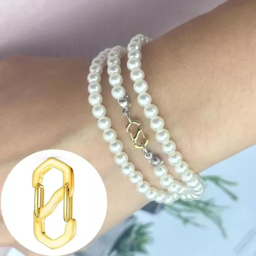 merkloos Stainless Steel Chain Clasps - 12 Pieces Bracelet Clasps - Silver Clasps for Bracelets with Mini Carabiners (8785304912557)