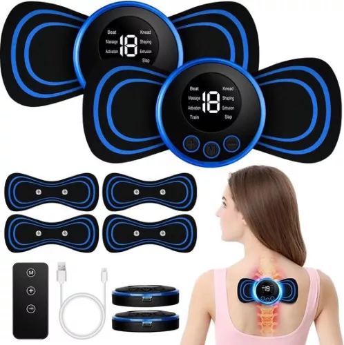 Mini Neck Massager, Portable Massager, Mini Neck Massager, 8 Modes, 19 Positions, EMS Massager, Portable Electric Mini Massage, 4 Massage Cushions