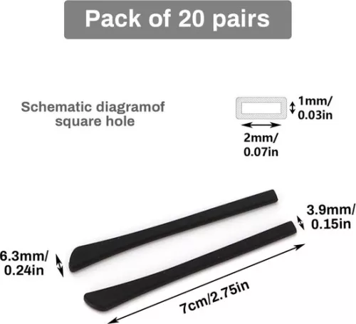 merkloos 20 pairs of silicone coated eyeglass end caps - non-slip temple repairs - soft non-slip coating - non-slip temples - temples (6152350584588)