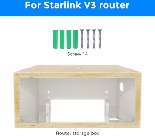 merkloos All in One Starlink Gen 3 Router Holders - Mounting Kit for Mesh Router and V3 Power Supply with Ethernet Adapter - Wall Mount for High Performance Standard Dishy . (8785311003798)