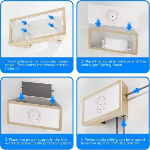 merkloos All in One Starlink Gen 3 Router Holders - Mounting Kit for Mesh Router and V3 Power Supply with Ethernet Adapter - Wall Mount for High Performance Standard Dishy . (8785311003798)