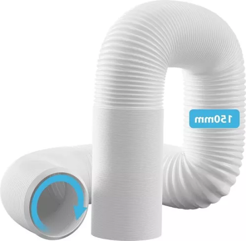 merkloos 150mm - 1.5m Length for Air Conditioning Duct - PP Flexible Duct Pipe - Heat Resistant - Compatible with Portable ACs (8785299880411)