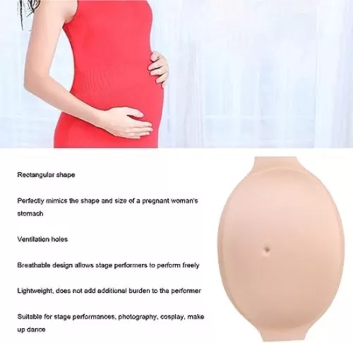 merkloos Realistic Artificial Silicone Fake Pregnancy Belly - Lightweight and Breathable - For Stage Performance, Photography, Cosplay (6152532220204)