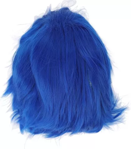 merkloos Short Fluffy Blue Anime Cosplay Party Costume Synthetic Hair Wig . (6151923685653)