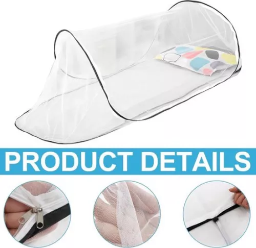 merkloos Mosquito Net Bed - Foldable Mosquito Net - L200x H56x W80cm - Pop-Up Mosquito Net Bed - Mosquito Net Tent - Mosquito Net - Cupola - Mosquito Net - Bed Tent Pop-Up - Anti-Mosquito, No Installation Required - Suitable for Camping, Backyard, Folding Travel T (8410900083584)