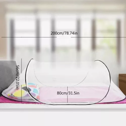 merkloos Mosquito Net Bed - Foldable Mosquito Net - L200x H56x W80cm - Pop-Up Mosquito Net Bed - Mosquito Net Tent - Mosquito Net - Cupola - Mosquito Net - Bed Tent Pop-Up - Anti-Mosquito, No Installation Required - Suitable for Camping, Backyard, Folding Travel T (8410900083584)