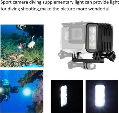 merkloos Waterproof LED Video Light for Cameras - Dimmable Underwater Light - Dive Light - Compatible with GoPro 4 3 2 1 . (8785311195400)