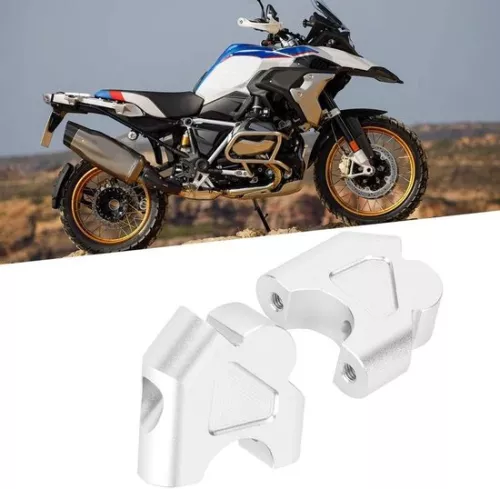 merkloos Handlebar Riser Grip Bar Riser Mounting Adapter R1200GS R1250GS - Black . (6152312276278)