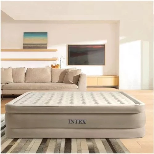 Intex Ultra Plush Airbed Queen 230 V, beige, 203 x 152 x 46 cm (4800325663043)