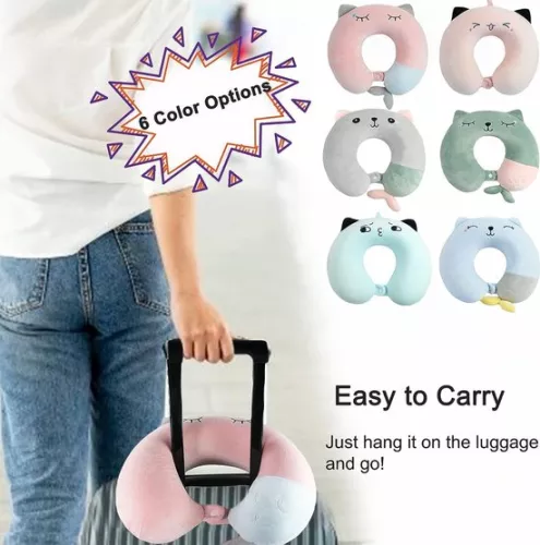 merkloos Soft Memory Foam Neck Pillow for Adults and Kids - U-Shaped Travel Pillow for Home, Office, Camping and Travel - Green (7595980995802)