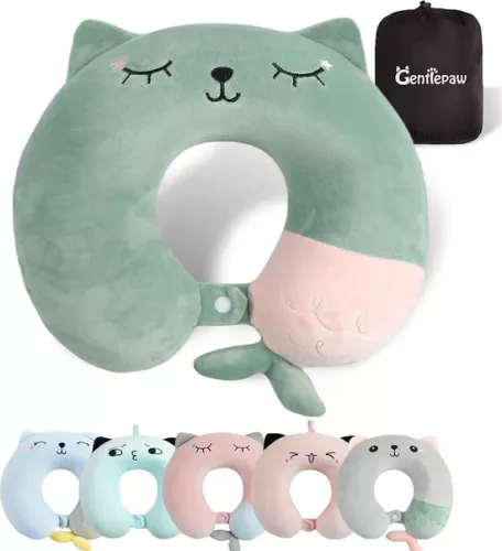 merkloos Soft Memory Foam Neck Pillow for Adults and Kids - U-Shaped Travel Pillow for Home, Office, Camping and Travel - Green (7595980995802)