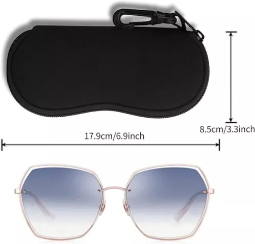 merkloos Glasses case, sunglasses soft case, with belt clip, ultralight neoprene, zipper glasses case, sunglasses bag for stylish portable travel glasses (8410900986533)