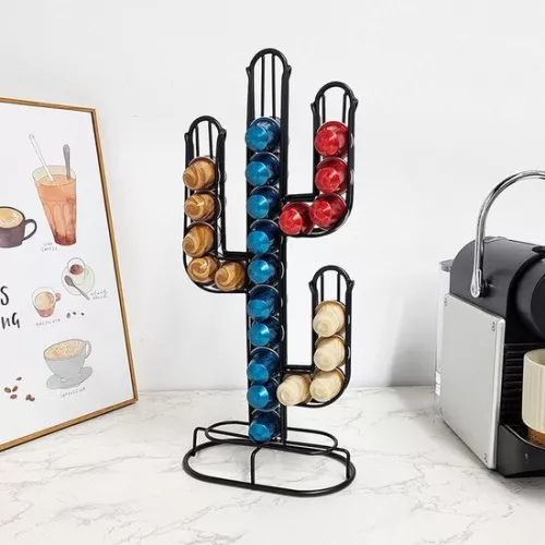 merkloos Coffee nespresso cup holder - cactus - Gold - 40 cups - Coffee cup holder/stand - Metal cactus (6152320459410)