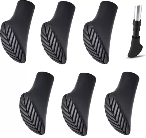 Nordic walking caps - Trekking pole caps - 6 pieces - Nordic walking pole caps - Universal - Walking pole caps - Walking pole - End caps for walking poles - for trekking poles - asphalt - gravel and mountains
