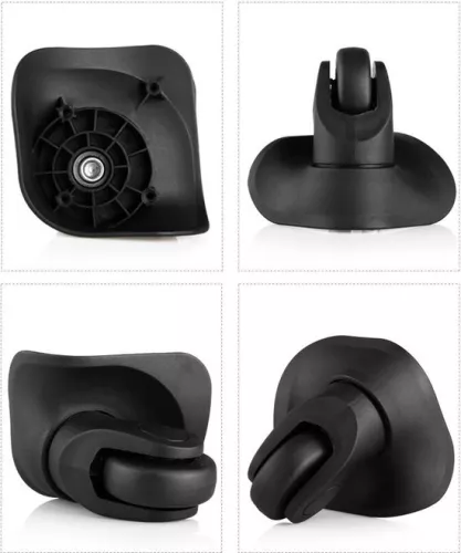 merkloos Pair of universal suitcase wheels, durable rubber, quiet, multi-directional, Suitable for suitcase luggage, spare repair wheels (small black 2 pieces) (9010050846313)