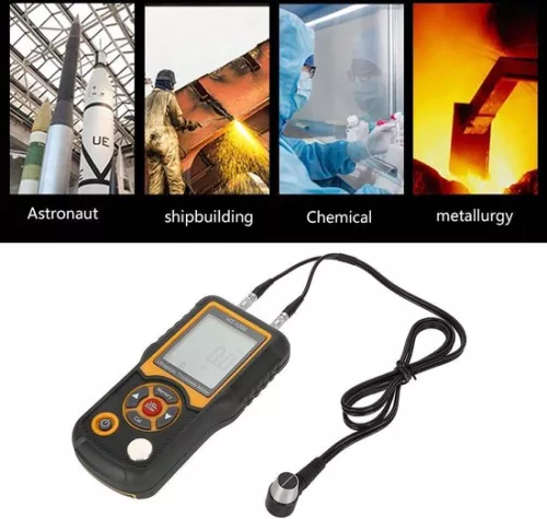 merkloos Digital Ultrasonic Thickness Gauge HT-1200 Measuring Range 12-225mm Four-Digit LCD Monitor. . (8785309128892)