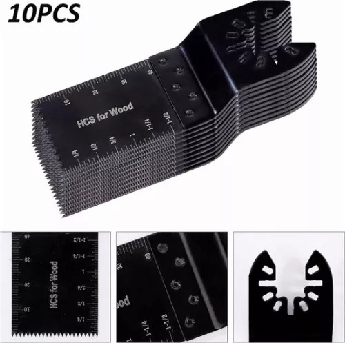 merkloos Quick Cutting Multi Tool 34mm Carbon Steel Saw Blades - 10 Pieces - Oscillating Saw Blade Kit - Universal for Cutting Wood, Metal, Plasterboard, Plastic Oscillating Saw Blades (9504185622176)