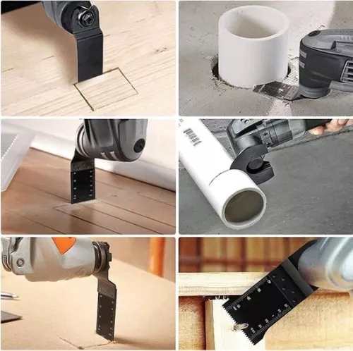 merkloos Quick Cutting Multi Tool 34mm Carbon Steel Saw Blades - 10 Pieces - Oscillating Saw Blade Kit - Universal for Cutting Wood, Metal, Plasterboard, Plastic Oscillating Saw Blades (9504185622176)