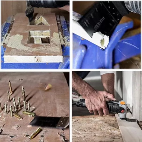 merkloos Quick Cutting Multi Tool 34mm Carbon Steel Saw Blades - 10 Pieces - Oscillating Saw Blade Kit - Universal for Cutting Wood, Metal, Plasterboard, Plastic Oscillating Saw Blades (9504185622176)