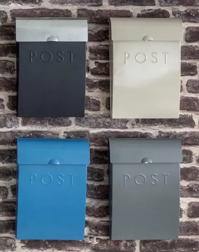 merkloos Letterbox Lockable wall-mounted letterbox - Weather-resistant design - Powder-coated steel - H37 x W25 x D9 cm (6152915057052)