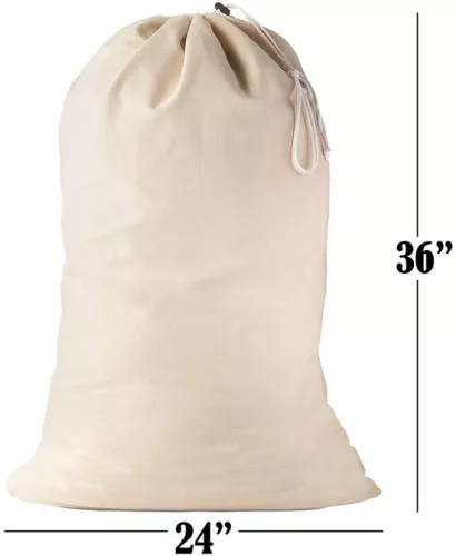 merkloos Set of 2 laundry bags 91.5 x 61 cm 100% cotton - Extra large, sturdy laundry bag - Travel laundry collector Reusable laundry box Clothes bag Storage (8410900557733)