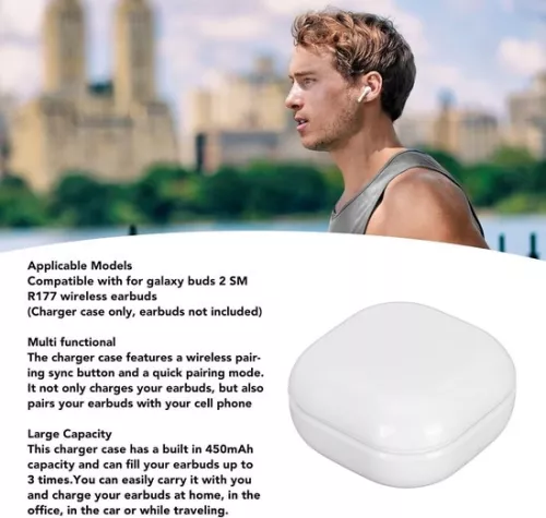 merkloos Replacement Charging Case Samsung Galaxy Buds 2 SM R177 - Wireless Charging - Bluetooth Pairing . (6152310595517)