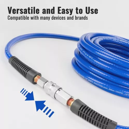 merkloos PVC Compressed Air Hose 20m with Quick Coupling and Connector - 20 bar, 6/12mm (6152523464419)