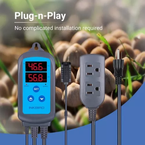 merkloos IHC-200 Wi-Fi Humidity Controller with Smart App Control, Dual Digital Display and Hygrometer Connection (6152824250230)