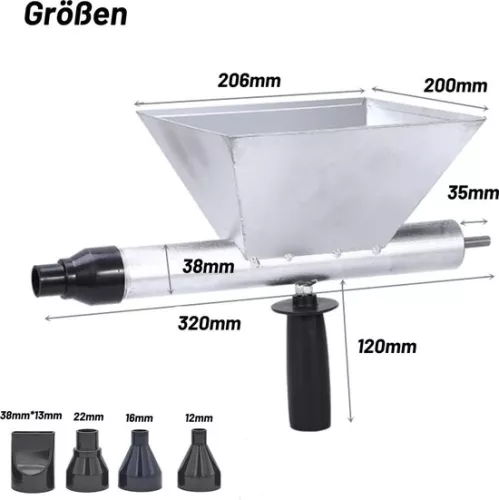 merkloos Mortar gun with four removable nozzles - joints in walls and floors (8785305857338)