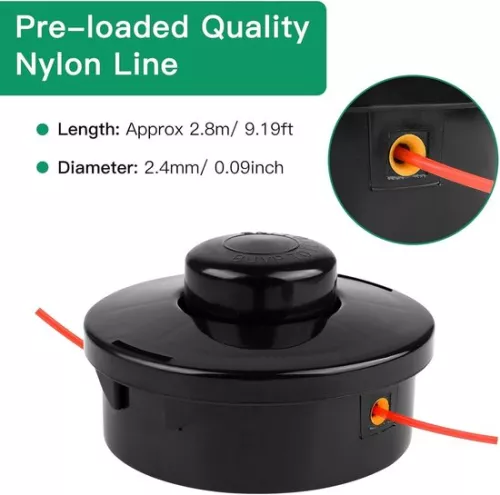 merkloos Universal Grass Trimmer Head M10 x 1.25 LHF Petrol Trimmer Spool Head Replacement with 1.6mm X 30m Round Grass Strimmer Line Wire (6151902965950)