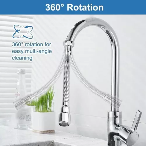 merkloos Allecto Plus - Flexible Universal Faucet Extender 20 cm for Kitchen Faucet - Rotatable - Sink Extension - Bathroom and Toilet - 360° rotatable (8785328357341)