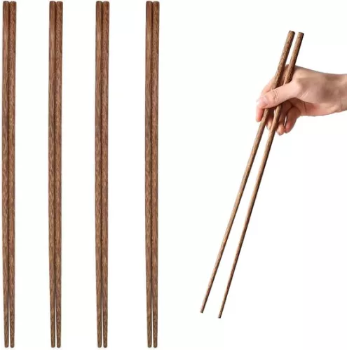 merkloos Long wooden chopsticks - 4 pairs - 38 cm (9502873342818)