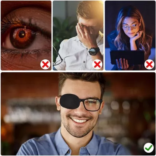 merkloos 12 pcs eye patch for glasses lazy eye patch amblyopia strabismus medical eye patch textile reusable eye patch to cover the left eye for adults and toddlers after (8785322568705)