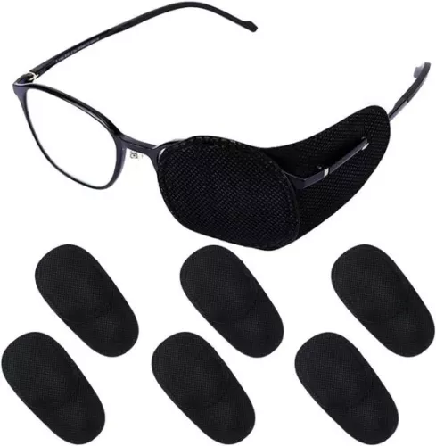 12 pcs eye patch for glasses lazy eye patch amblyopia strabismus medical eye patch textile reusable eye patch to cover the left eye for adults and toddlers after