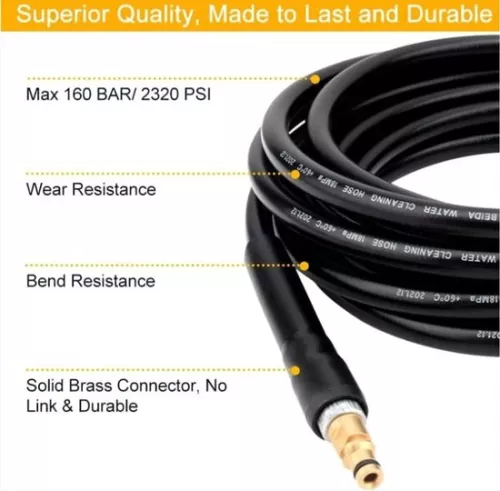 6 m replacement hoses - for Karcher K2 K3 K4 K5 K6 K7 pressure washers - pressure washer hoses - quick couplings and quick fasteners