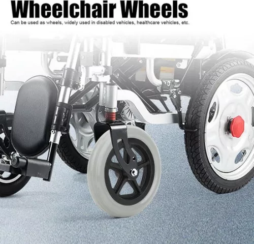 merkloos 7 inch wheelchair castor wheels - non-slip rubber wheels - rollator wheel replacement - wheelchair accessories . (8785309323303)