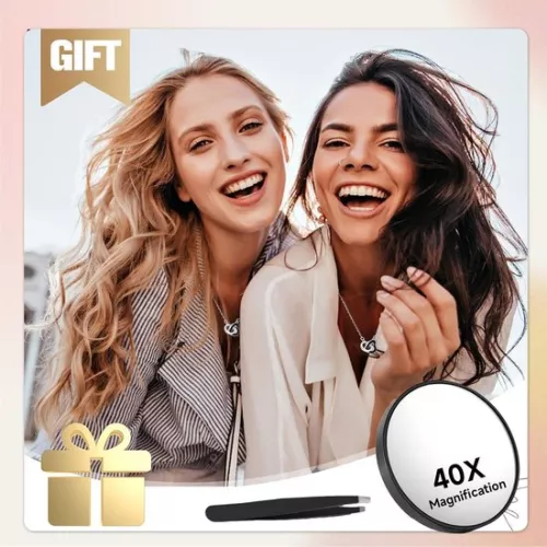 merkloos 40x Magnifying Mirror with Suction Cups and Tweezers - High Magnification for Precise Makeup and Eyebrows (8785322172568)