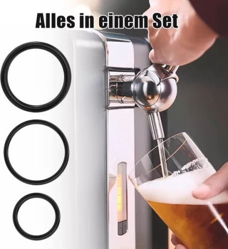 merkloos Sealing O-rings maintenance set for Perfect Draft beer tap - including tap and keg seals (6 pieces) - Suitable for HD3600, HD3610, HD3620, HD3720 - Parts for beer tap installation with keywords: maintenance set, Perfect Draft. (8785335786769)