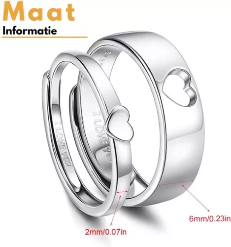 unbranded Crystal Hug Ring - Silver Adjustable Hugging Ring - Loving Design - Original Gift for Her on Special Occasions. (8721085236512)