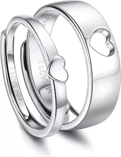 unbranded Crystal Hug Ring - Silver Adjustable Hugging Ring - Loving Design - Original Gift for Her on Special Occasions. (8721085236512)